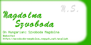 magdolna szvoboda business card